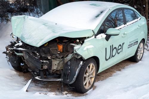 Uber hit car accident