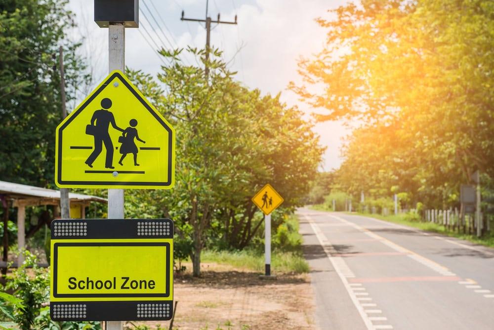 Negligent driver causes car accident near a school zone