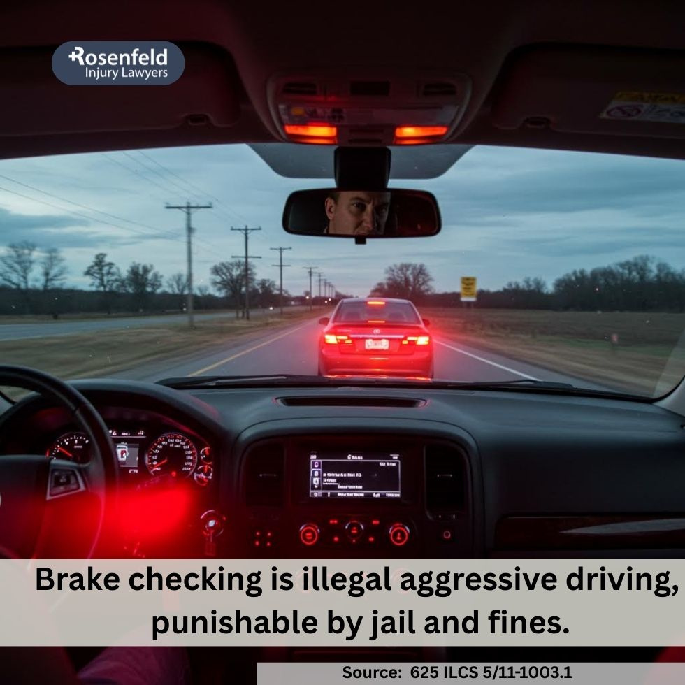 Negligent driving captured in a brake checking incident on a busy road