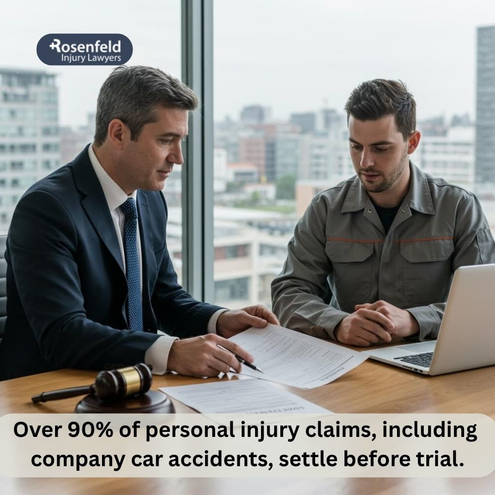Top lawyer assisting employees with company car accident insurance claims.