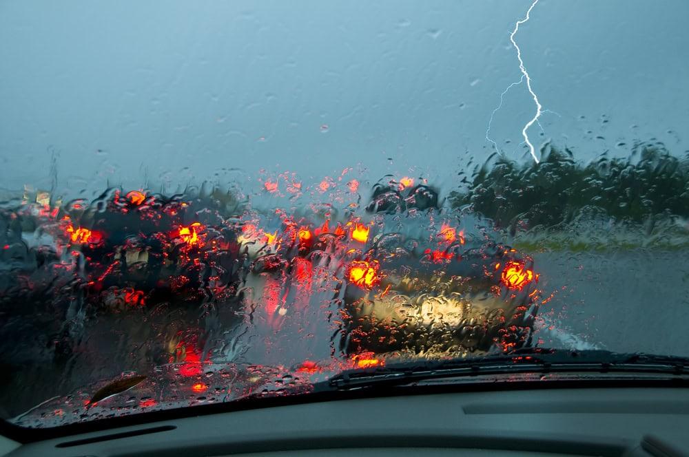 Attorney helping car crash victim after rain-related accident in Chicago.