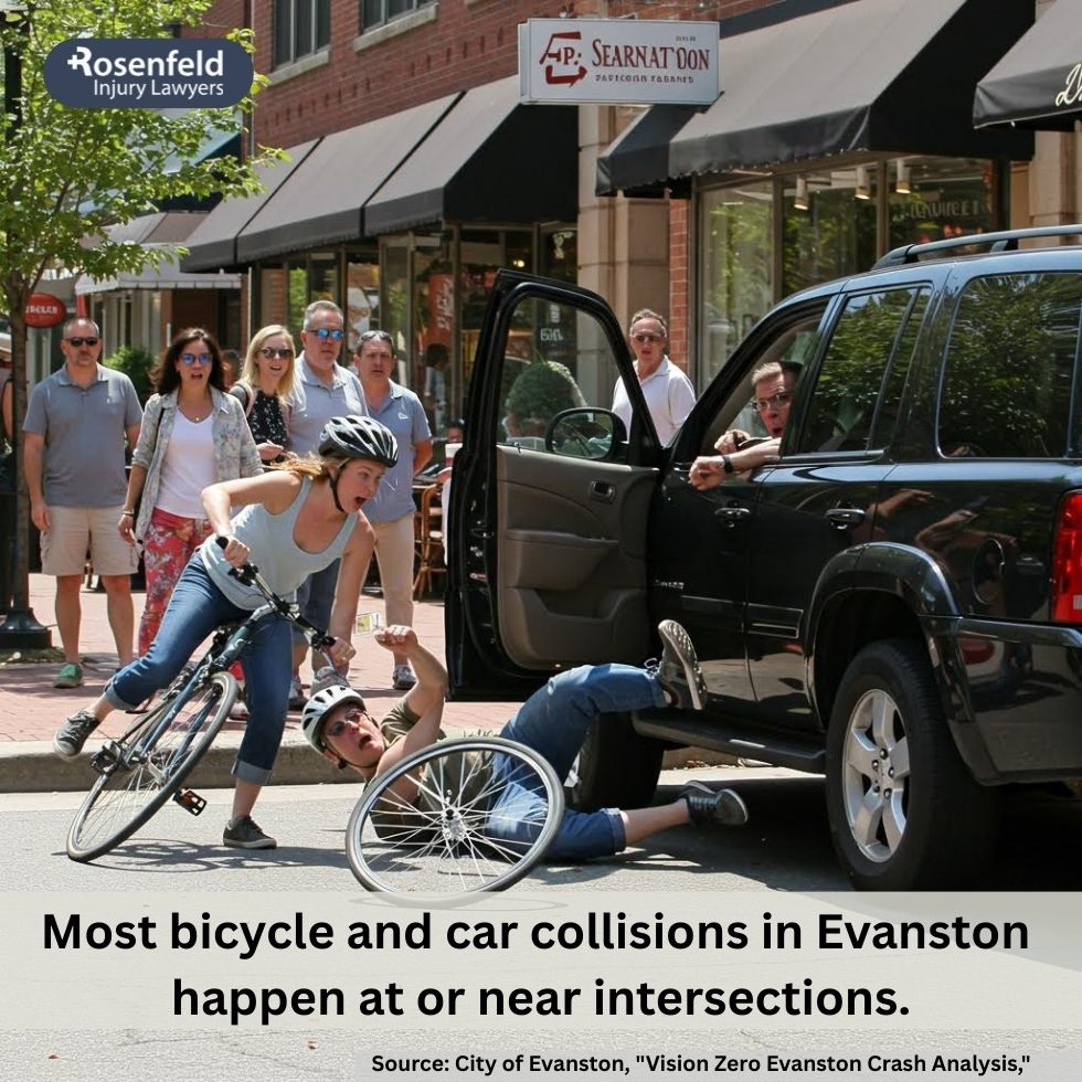Bicycle crash data and accident trends in Evanston, IL.