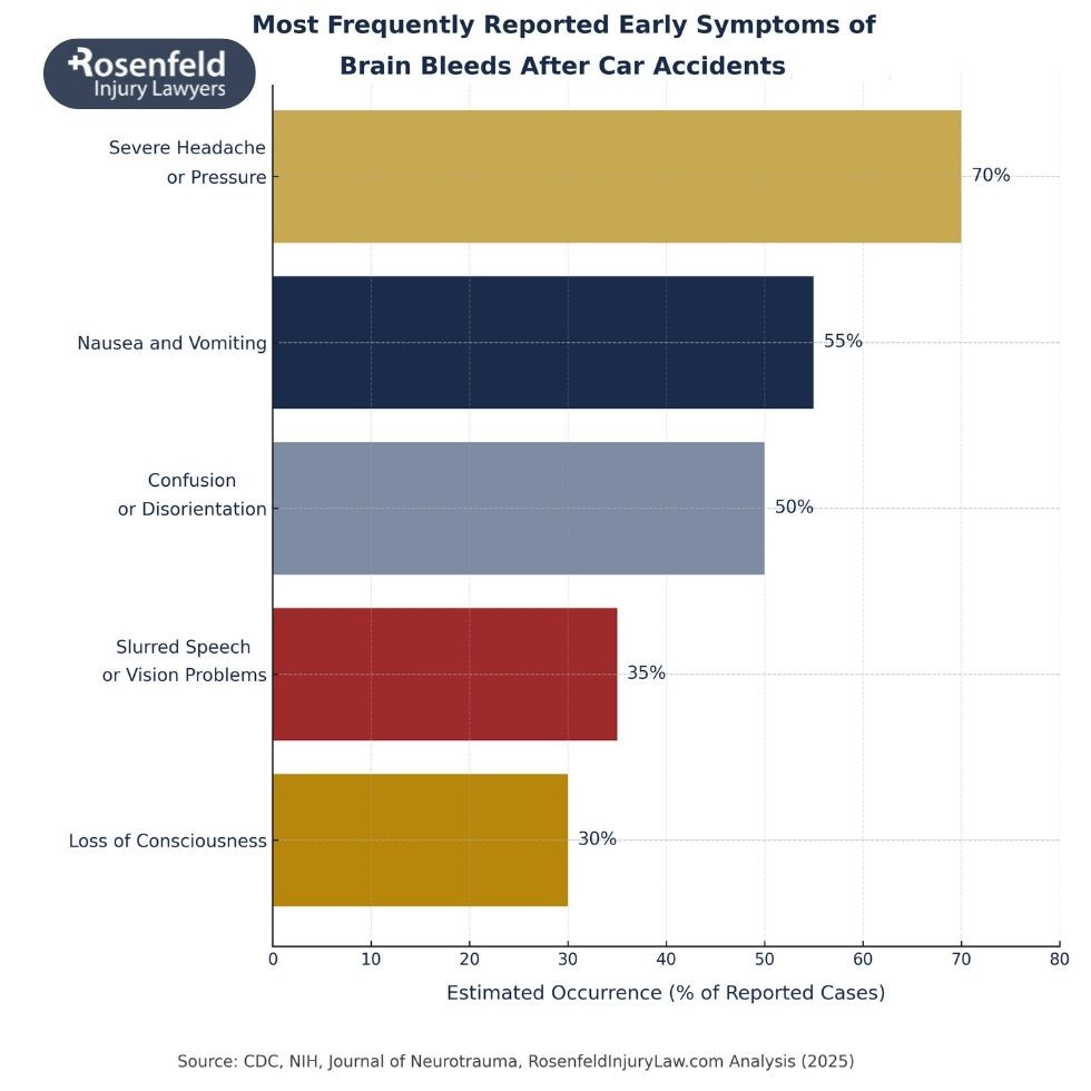 Brain scan showing bleeding caused by head trauma.