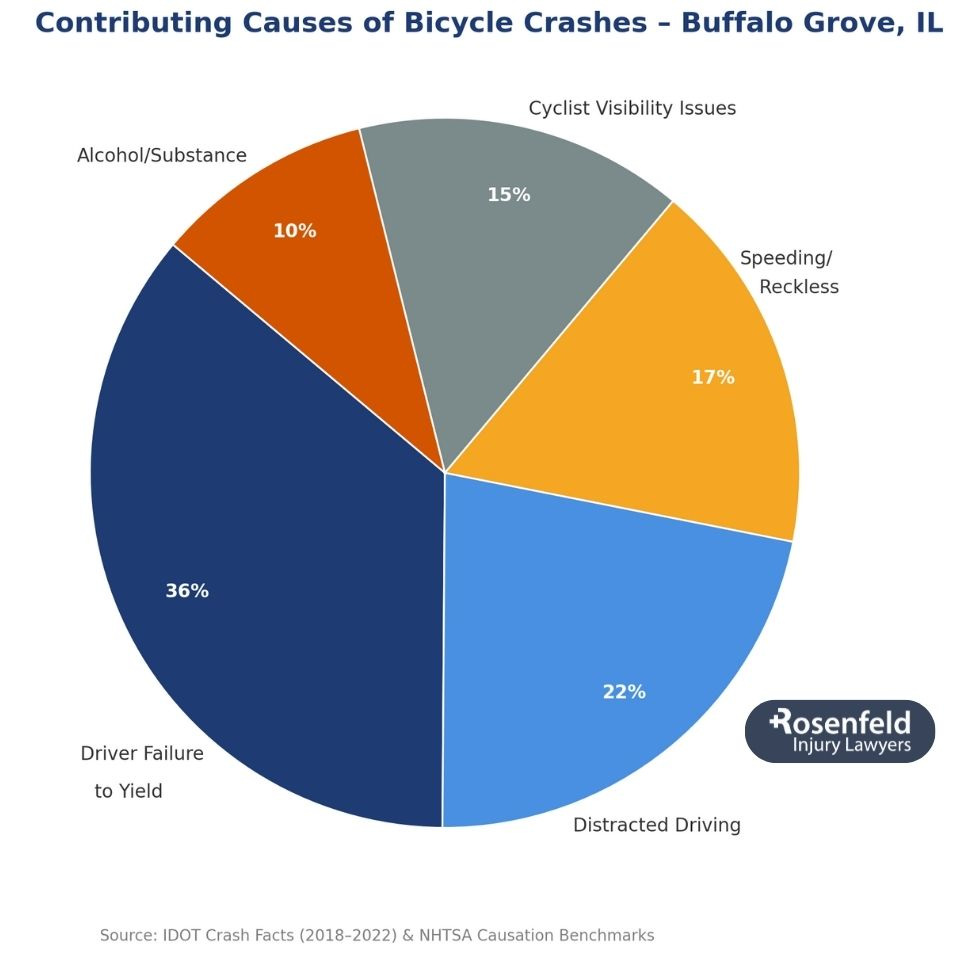 High-risk areas for bicycle accidents in Buffalo Grove.