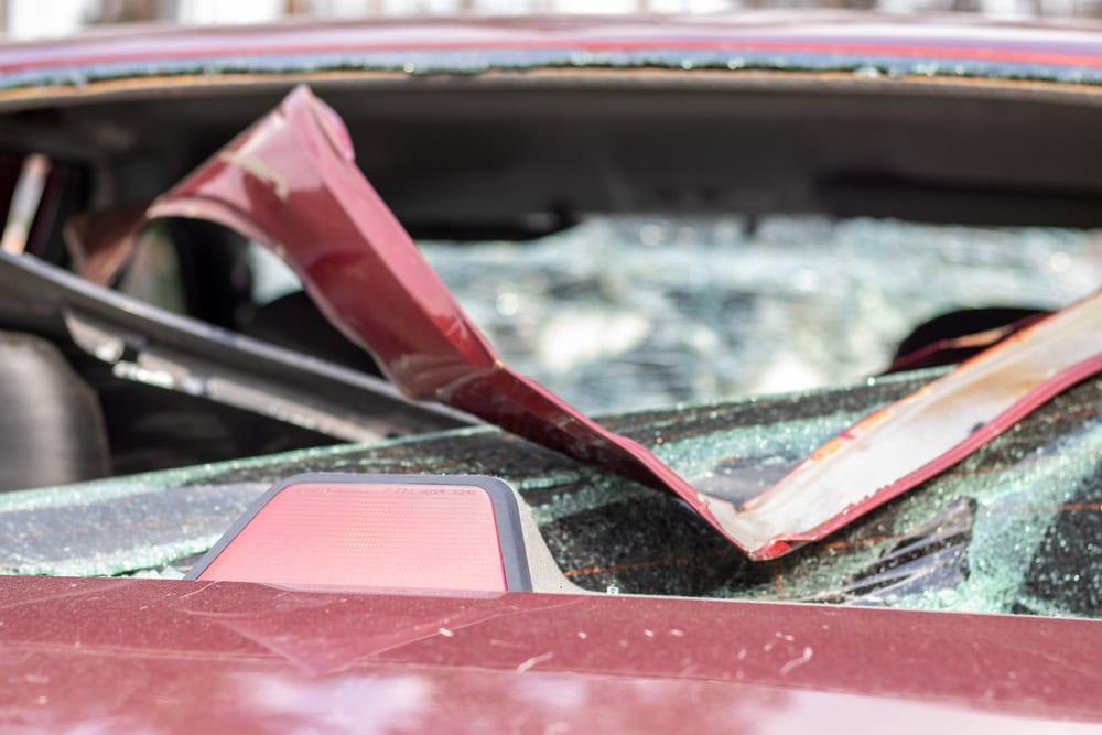 Injuries from embedded broken glass after a car accident