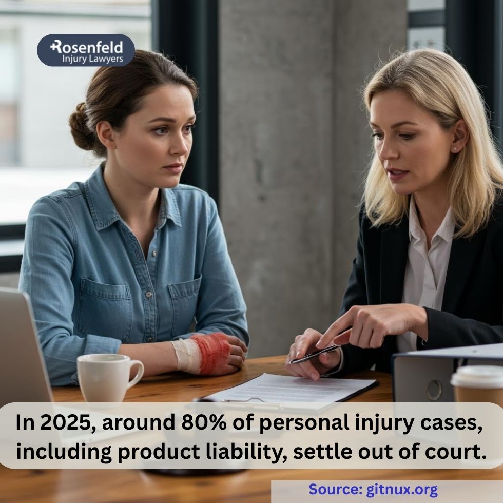 Attorney calculating settlement amount for a defective product injury case
