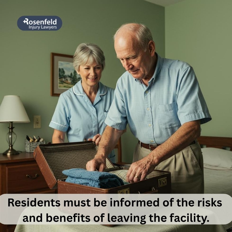  Legal consultation about a resident’s right to leave a nursing home.

