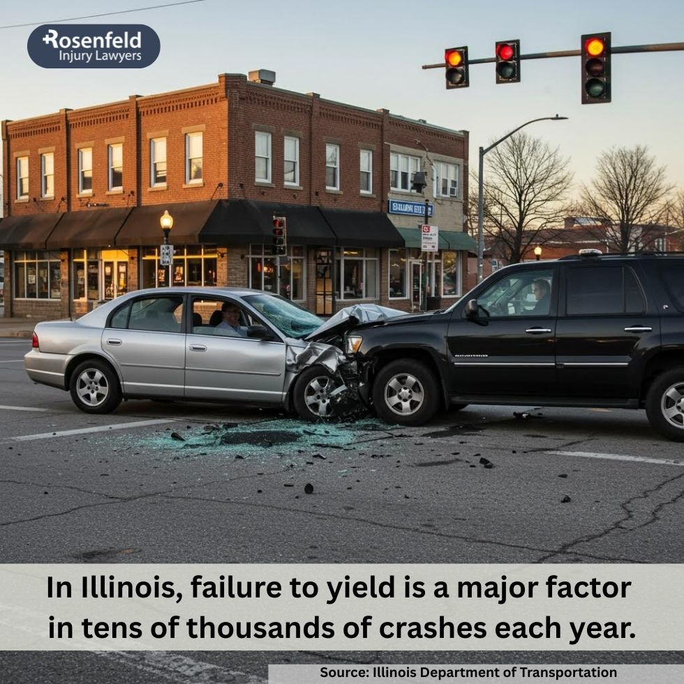A serious car accident caused by a failure to yield in Rockford.