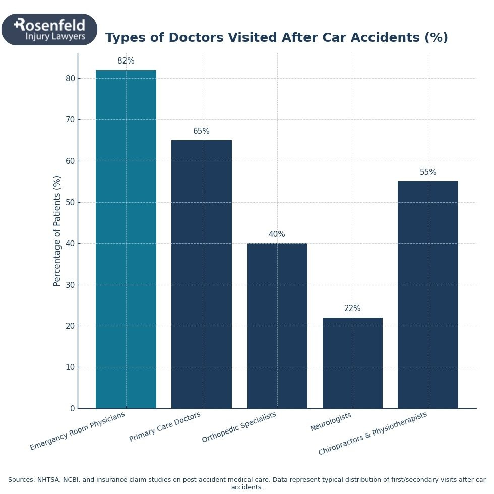 Lawyer guiding injured client on what doctor to see after a car accident for proper treatment