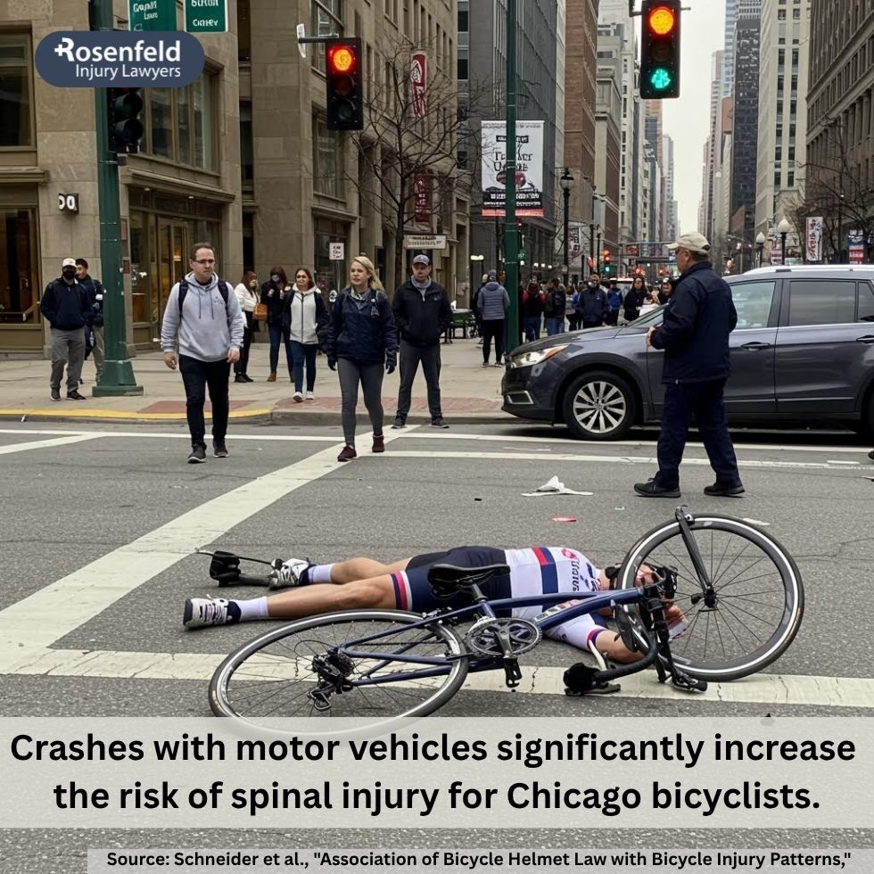 A Chicago lawyer representing cyclists with spinal cord injuries after an accident.