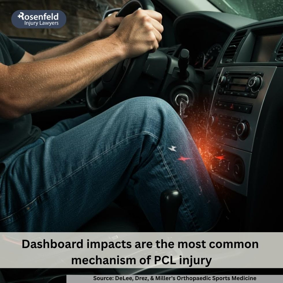 Chicago lawyer representing car accident victims with PCL and dashboard knee injuries.