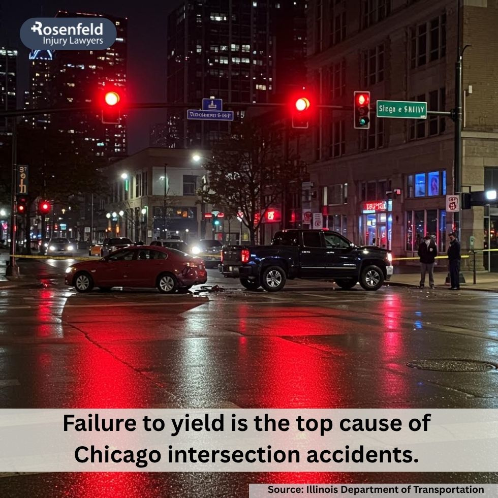 Chicago intersection car accident lawyer helping client file a claim.