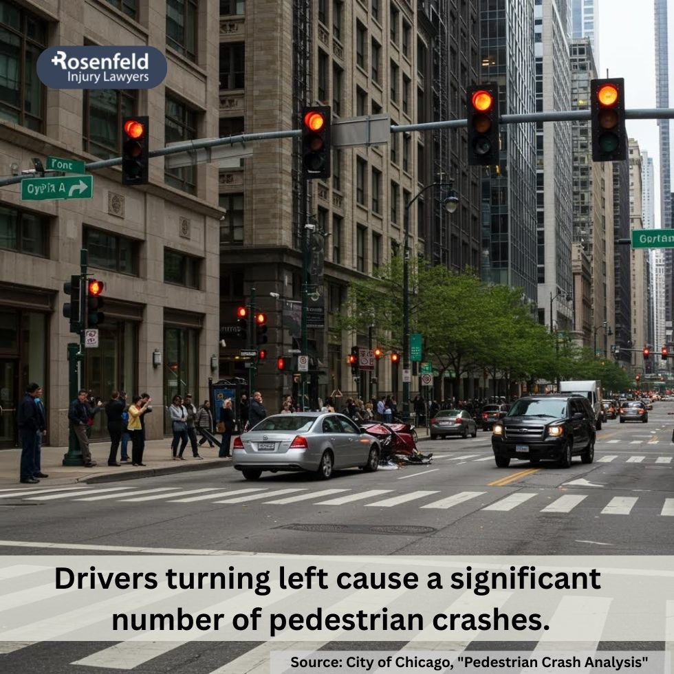 Chicago lawyer representing drivers injured in left-turn accidents with oncoming traffic.