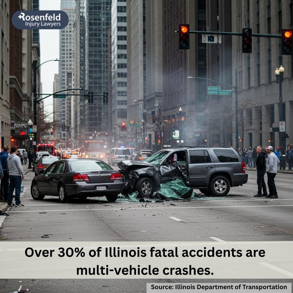 Chicago lawyer helping victims of multi-car accidents deal with insurance companies.