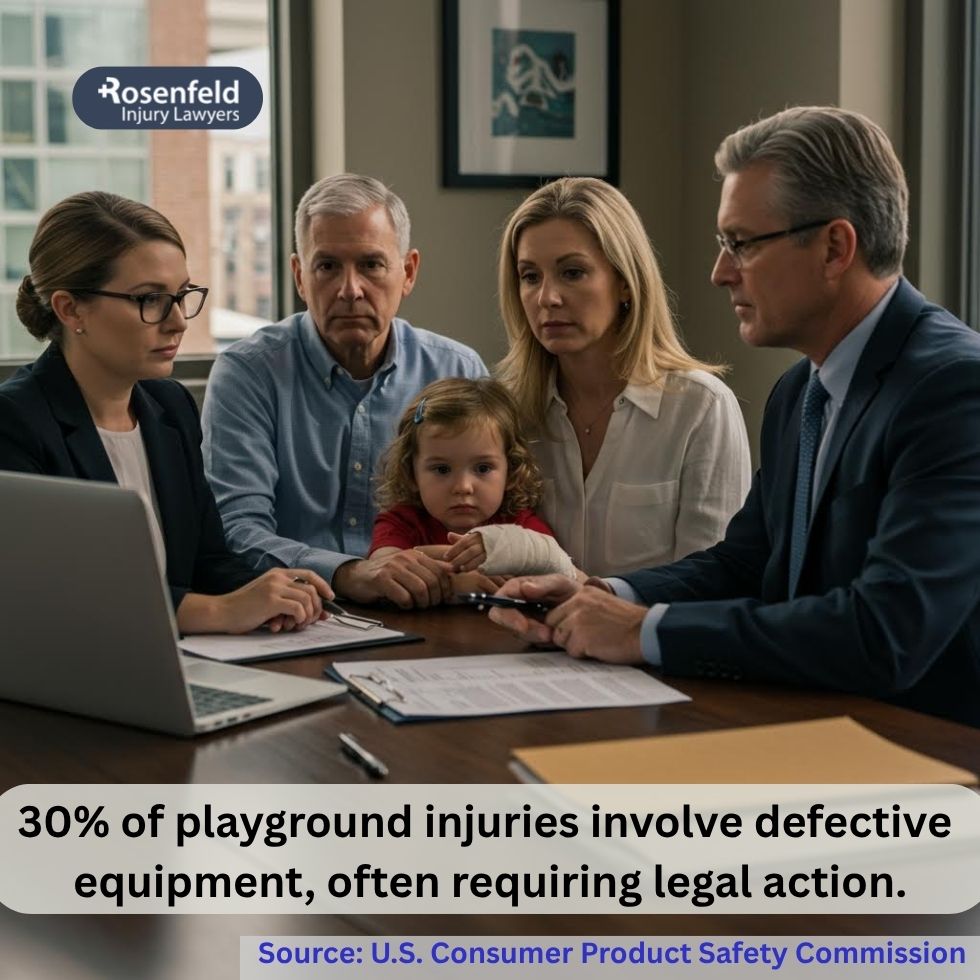 Chicago playground accident attorney meeting with injured child's family