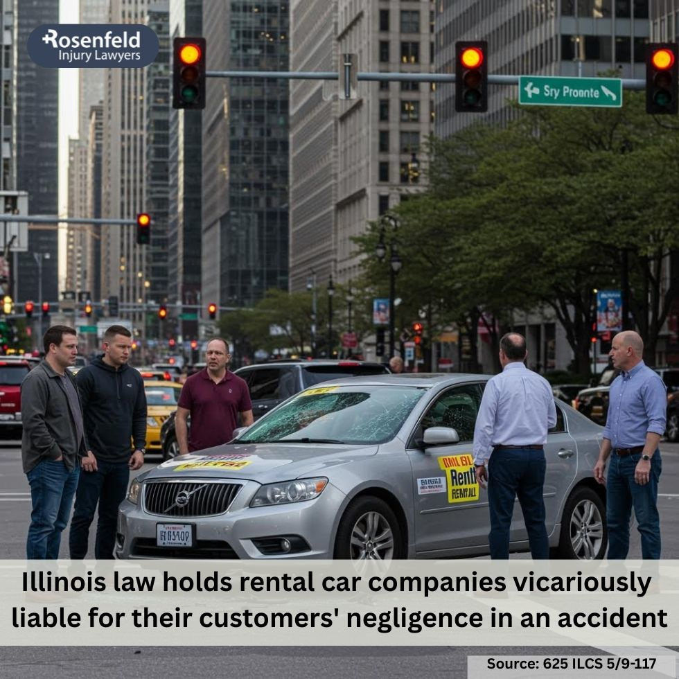 Chicago rental car accident lawyer discussing a case with a client