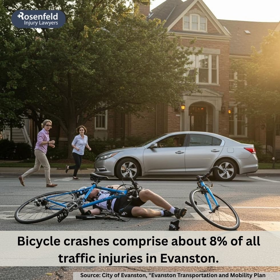 Common causes of bicycle accidents in Evanston, IL.