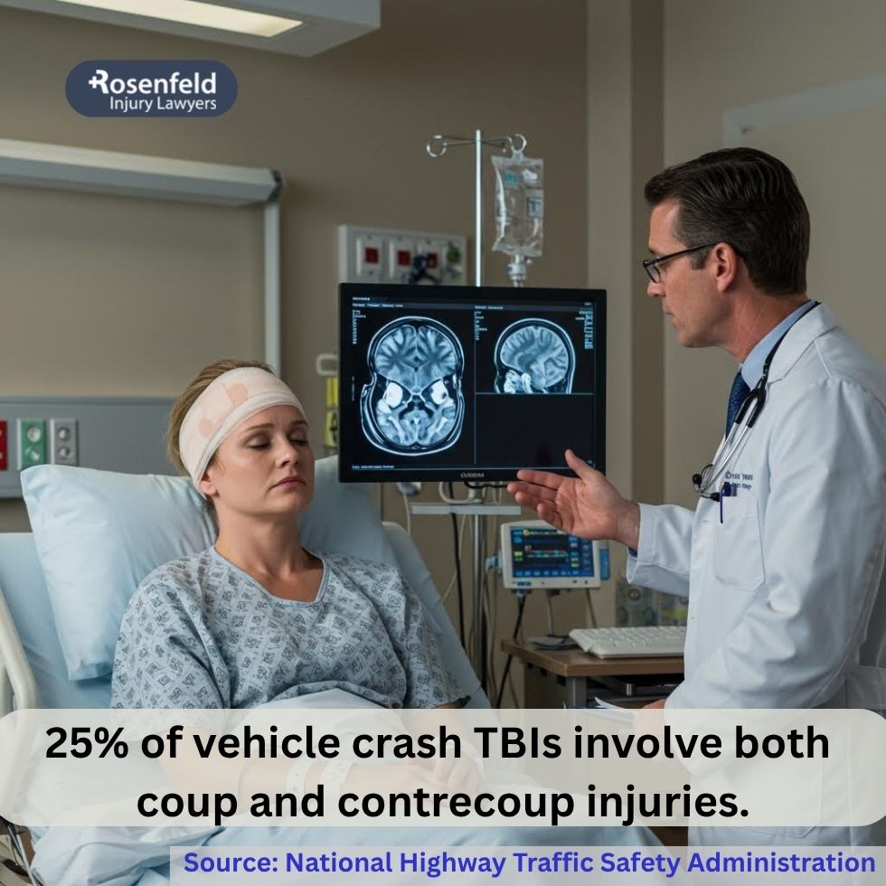 Contrecoup trauma results from the brain rebounding against the skull