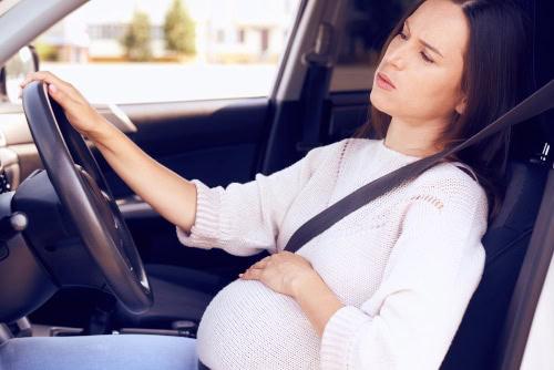 Pregnant woman involved in a car accident