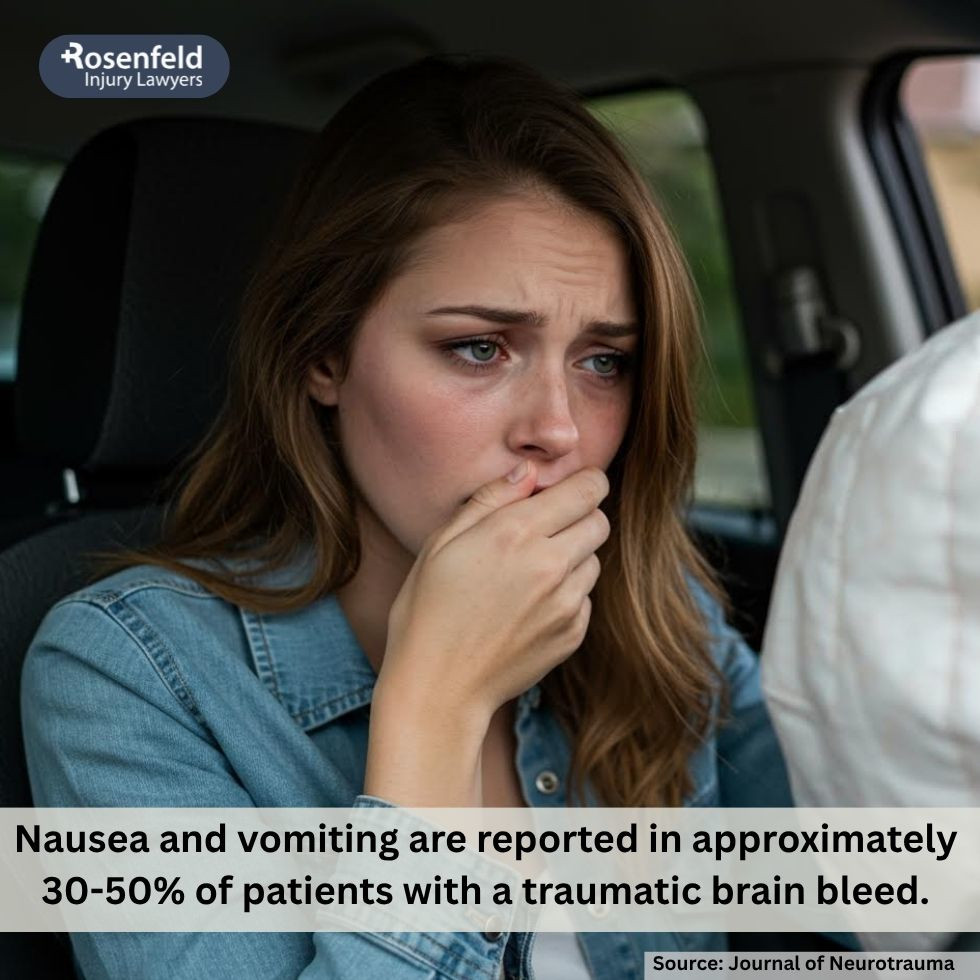 Damaged brain tissue from a traumatic brain injury.