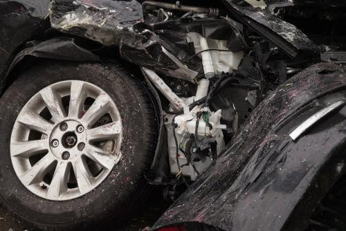 Totaled car from auto accident