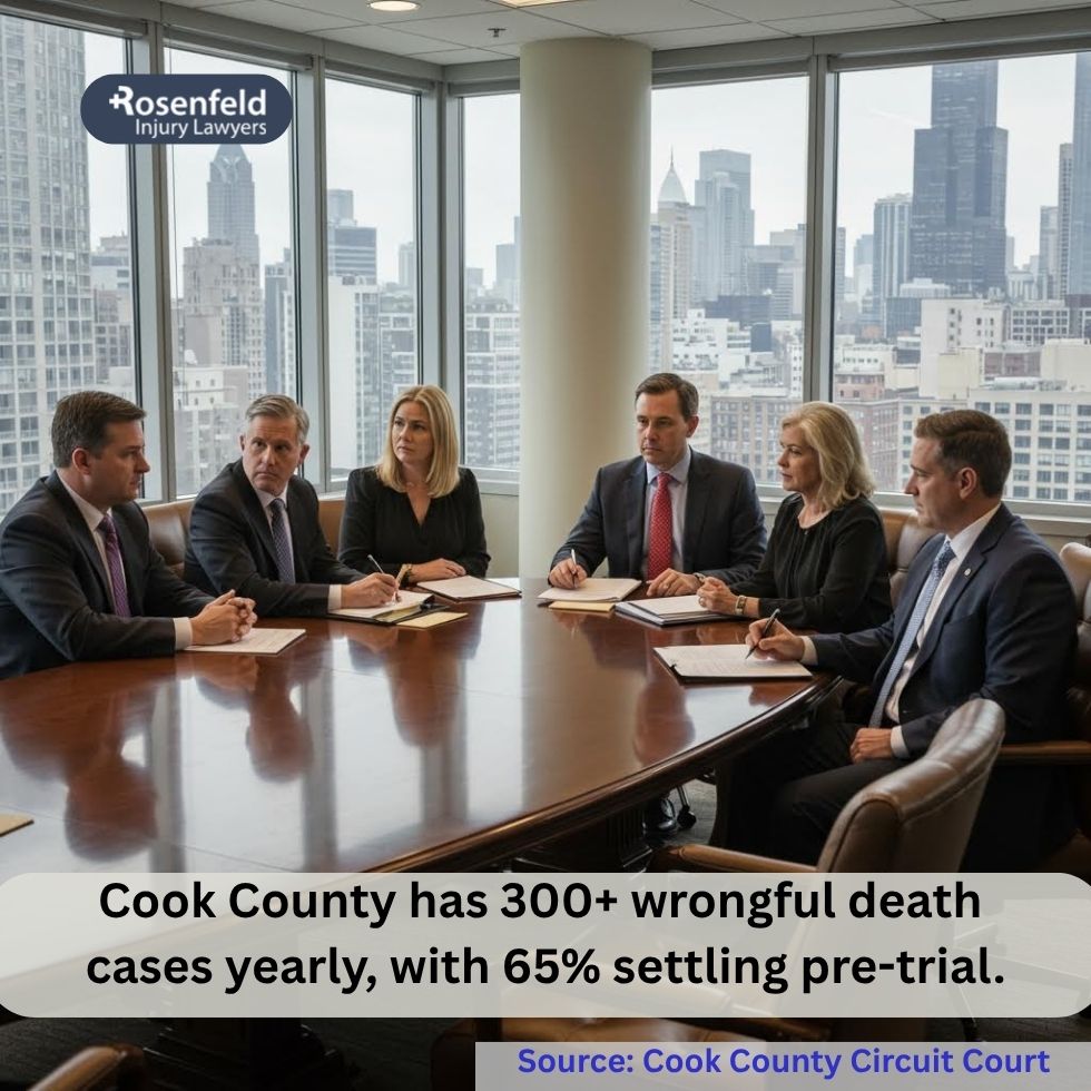 Experienced wrongful death lawyer reviewing a lawsuit with family members