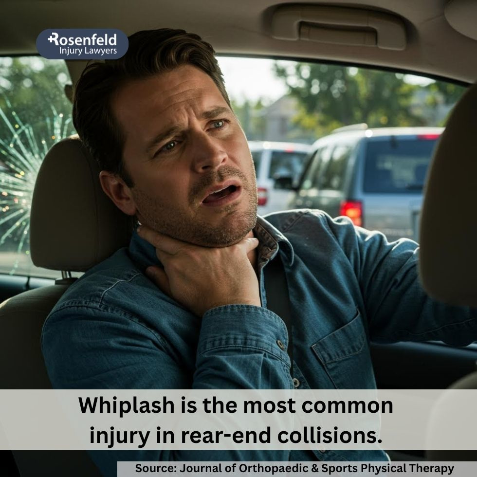 Woman reviewing paperwork to file a whiplash claim after a rear-end collision
