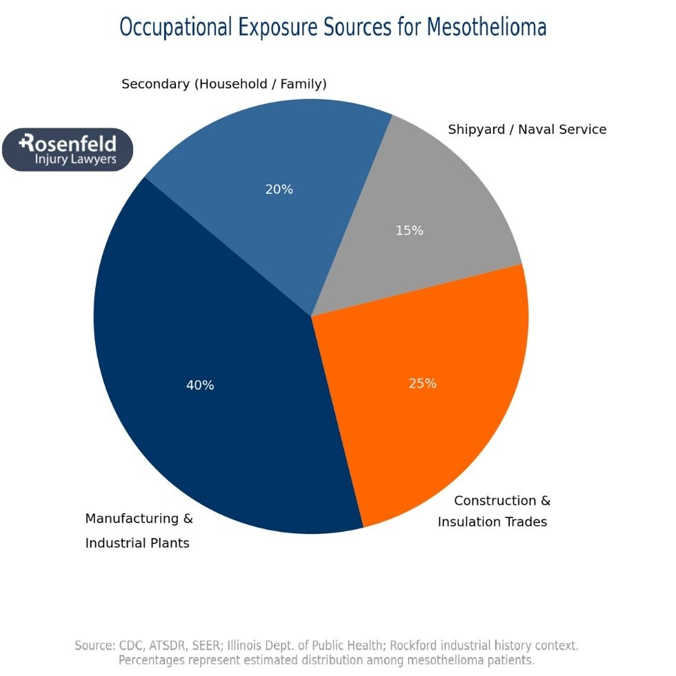 Legal representation for mesothelioma claims in Illinois due to asbestos exposure.