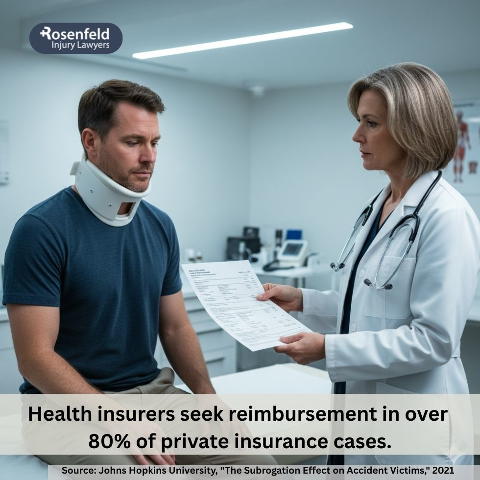 Victim of a car accident facing medical expenses and dealing with insurance