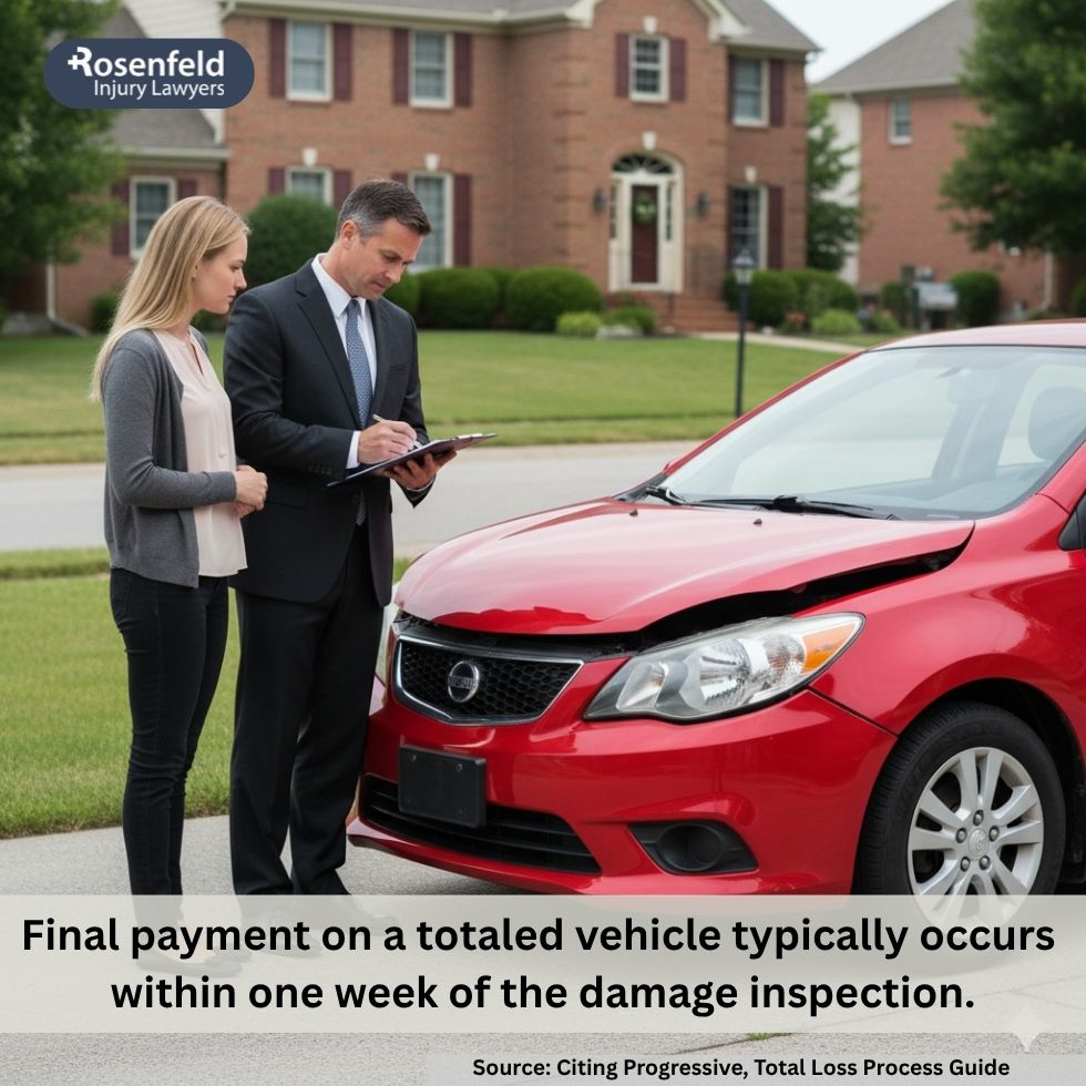 Attorney discussing car insurance claim options with an accident victim in Chicago.