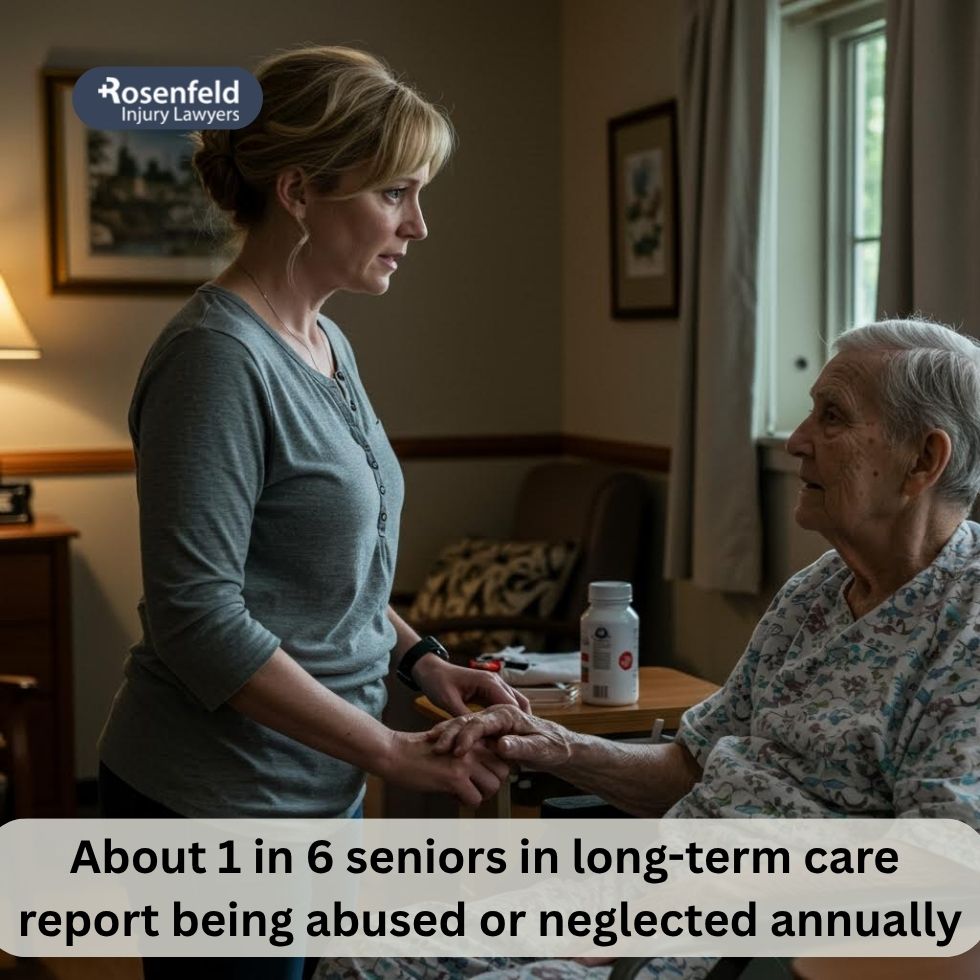 Concerned family member visiting a loved one at a Joliet nursing home suspected of elder abuse.