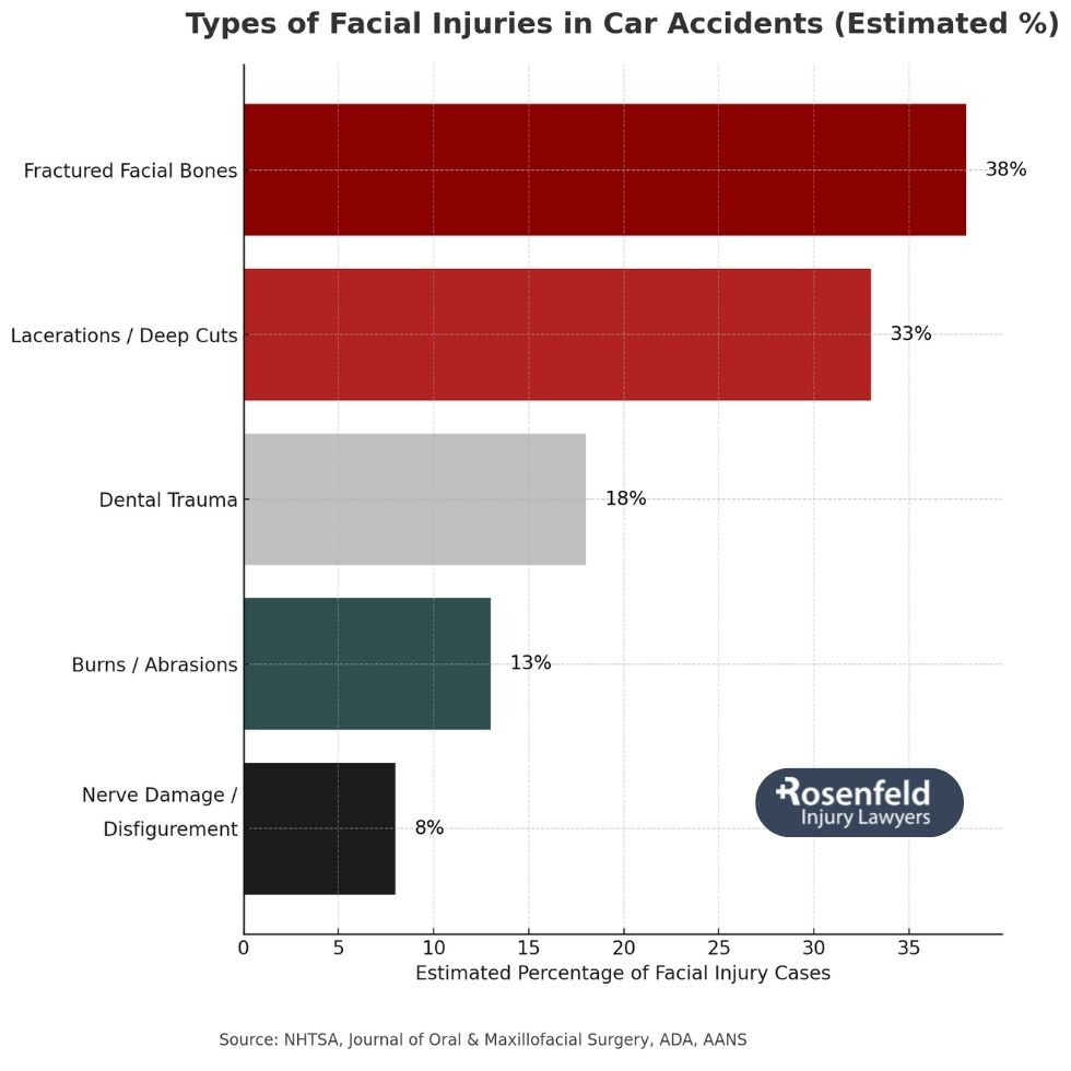 Law firm handling facial injury case for a Chicago car accident victim.