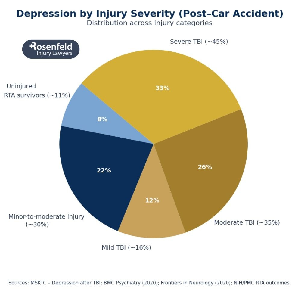Lawyer assisting clients with personal injury claims for depression after a car accident
