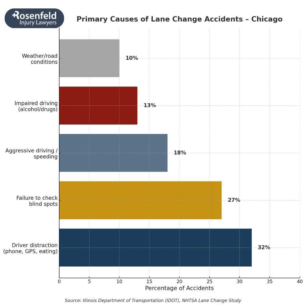 Lawyer representing victims injured in unsafe lane change collisions.