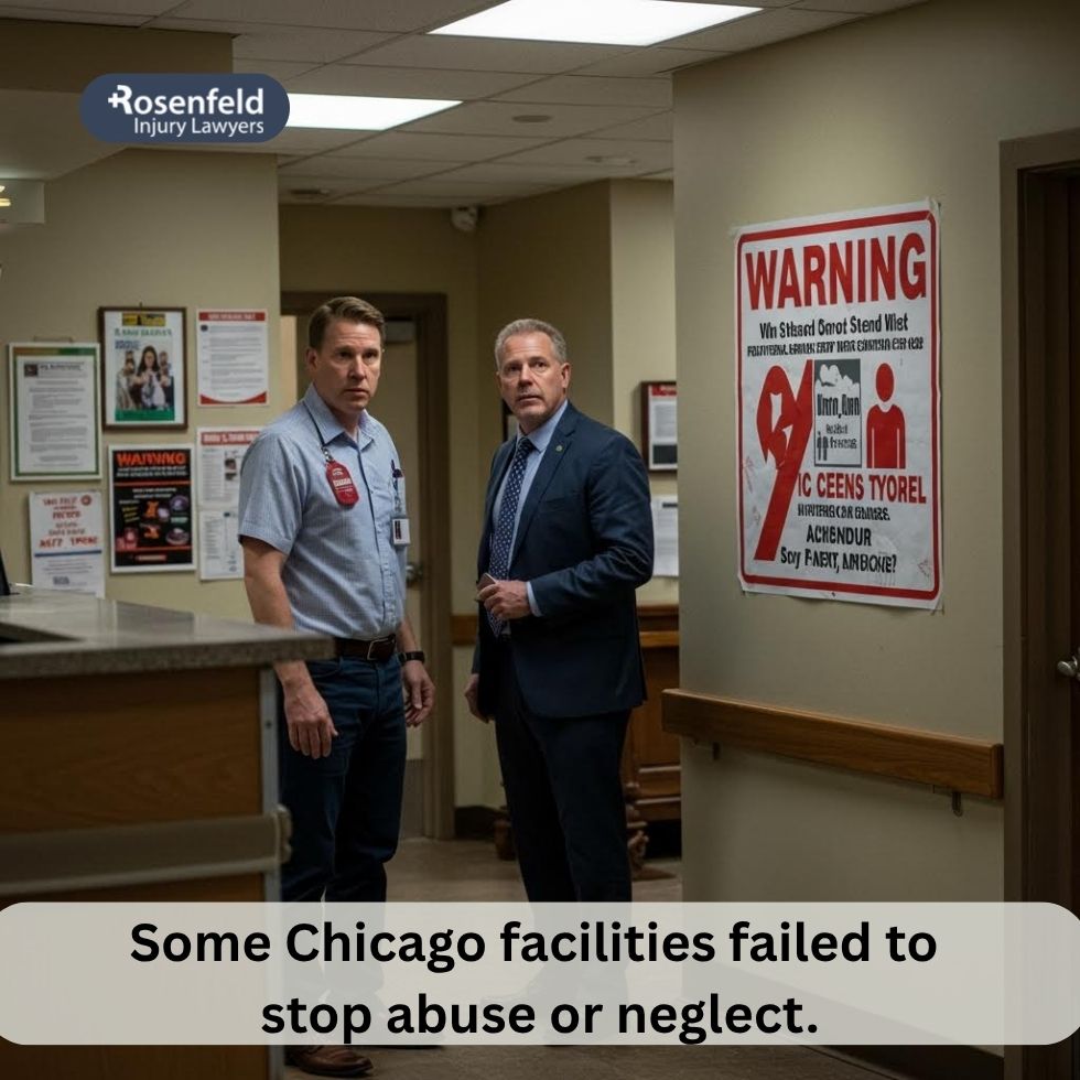 Concerned caregiver observing signs of poor health care in an Illinois nursing home.