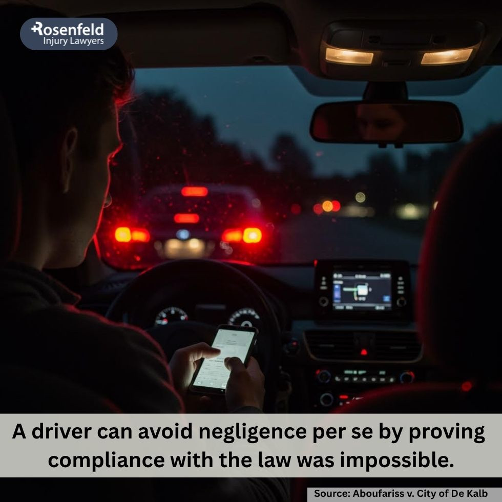 Illustration of negligence per se in an Illinois car accident case.