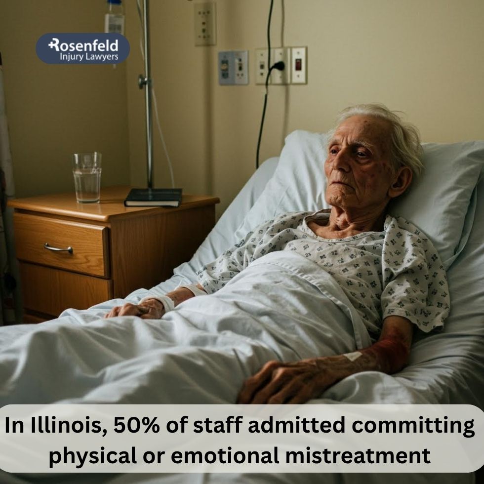 Nursing home resident in Joliet showing signs of neglect and mistreatment.