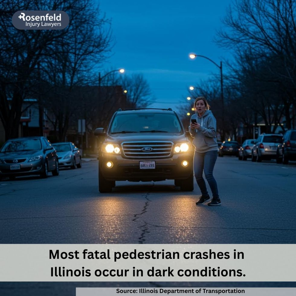 A skilled pedestrian accident lawyer in Rockford assisting victims of distracted driving injuries.