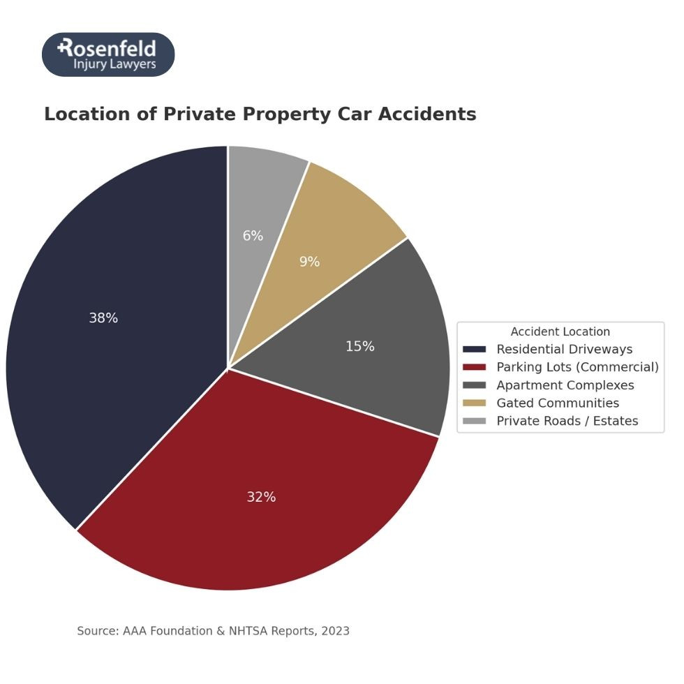 Vehicle involved in a car accident on private property in Chicago