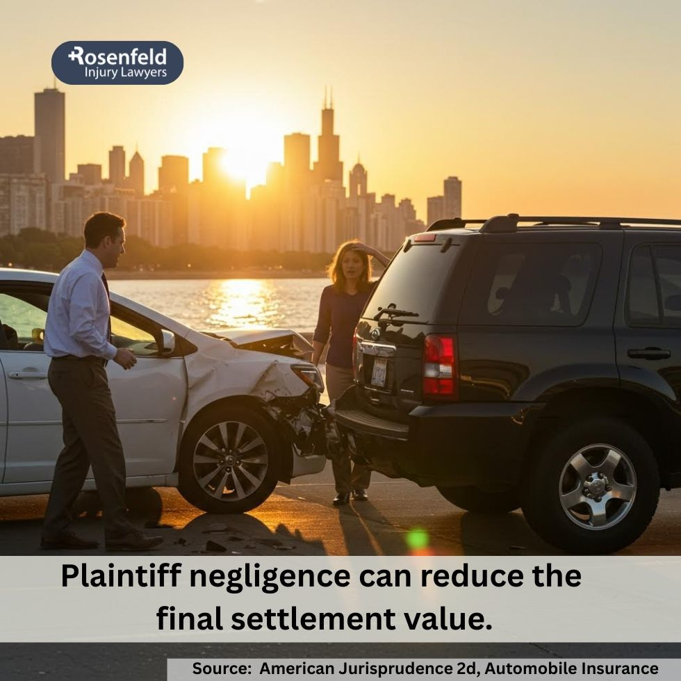 Chicago lawyer reviewing a rear end collision settlement offer with a client