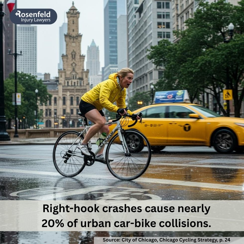 Chicago law firm handling right hook bicycle accident cases for injured cyclists.