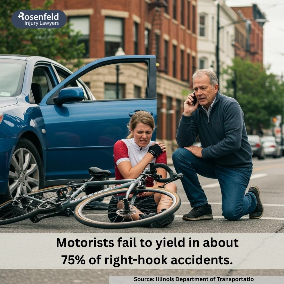 Chicago attorney helping a cyclist injured in a right turn accident.