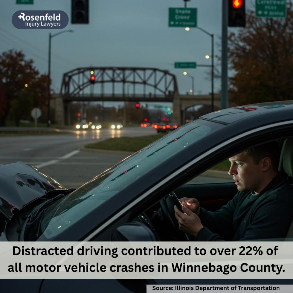 Rockford distracted driving accident lawyer helping car accident victims recover compensation.