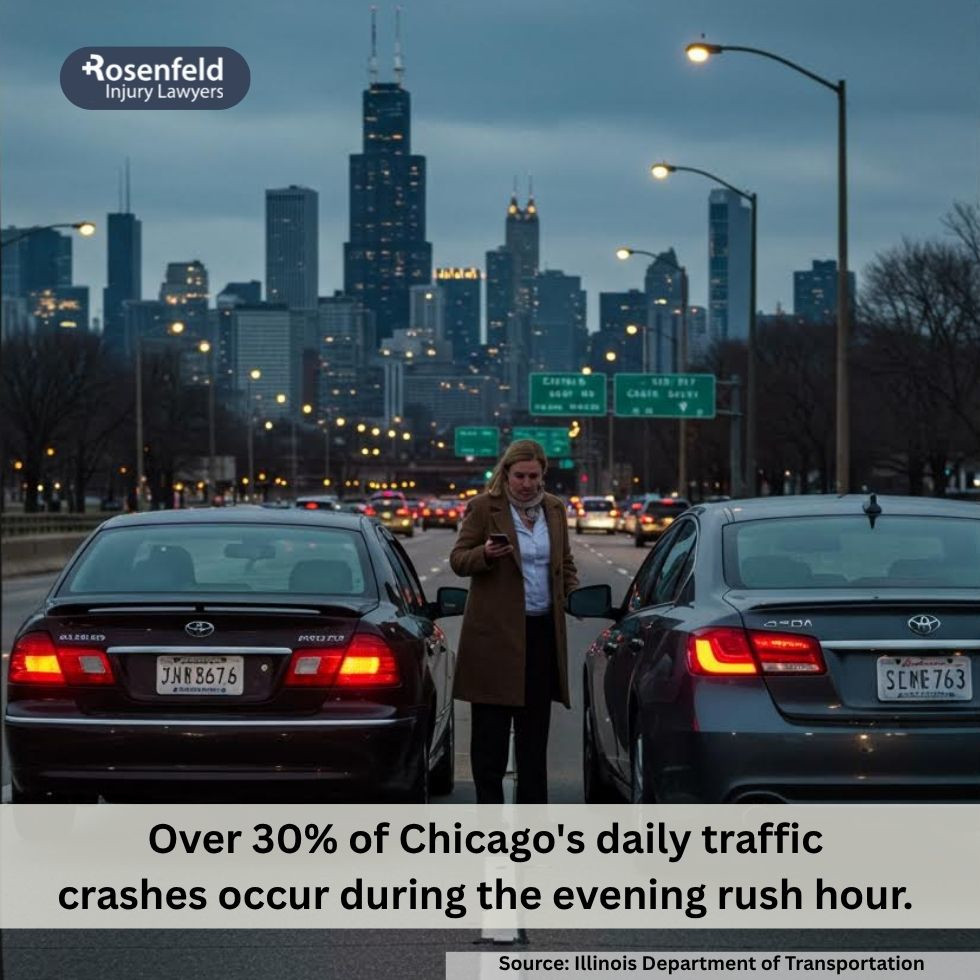 Chicago car accident victim injured during heavy rush hour traffic