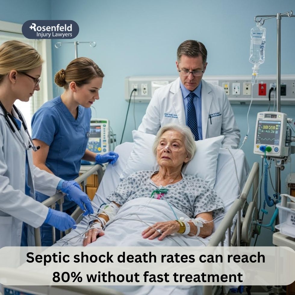 Diagram showing the progression of sepsis in elderly nursing home residents.