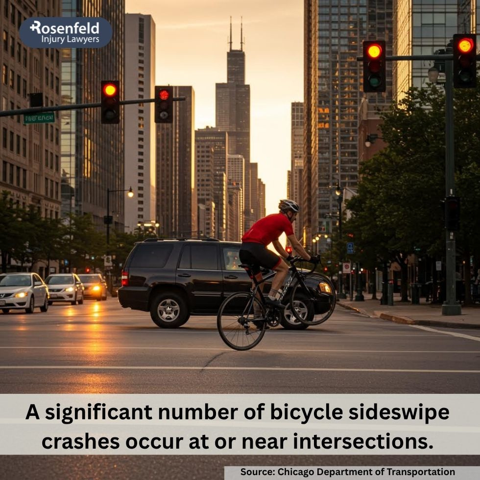 Lawyer assisting Chicago cyclists injured in sideswipe bicycle crashes.
