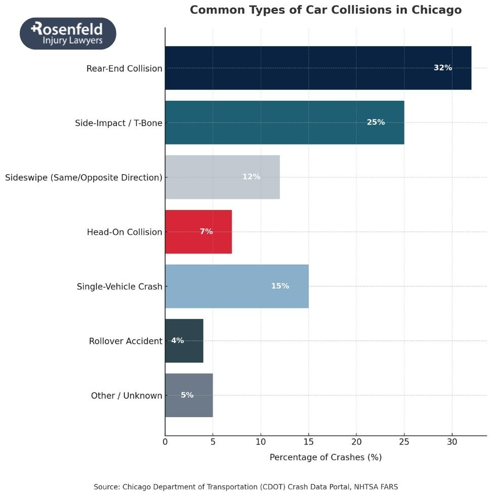 T-bone crash at a busy Chicago intersection with emergency vehicles present