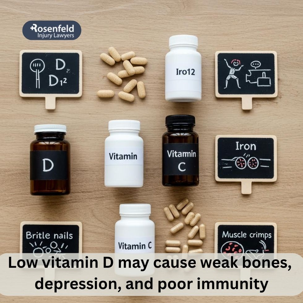 Nutritional guide showing symptoms linked to various vitamin deficiencies.
