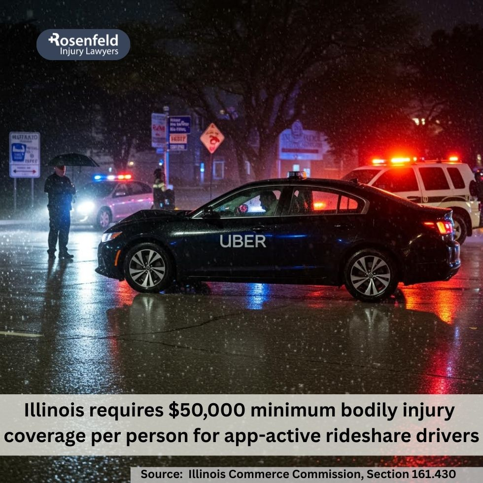 Waukegan Uber accident lawyer discussing a personal injury claim with a client after a car crash.