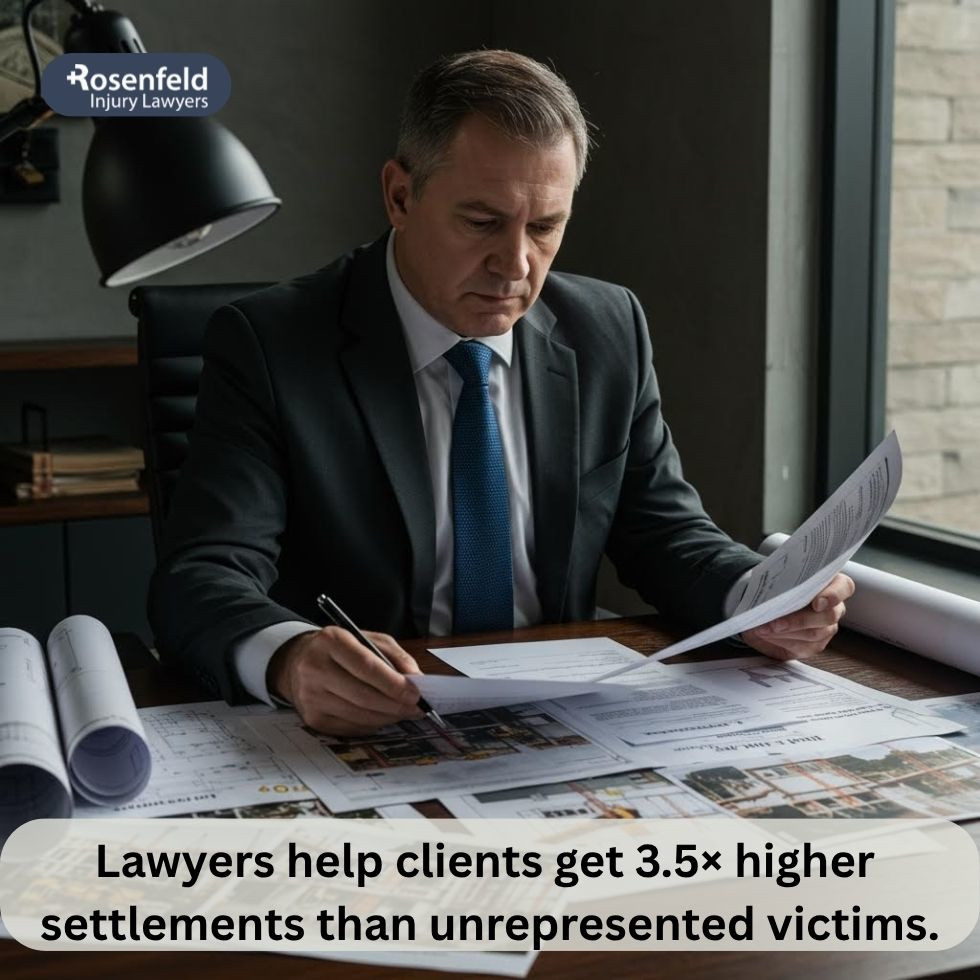 Accident lawyer reviewing a case related to a construction site injury.